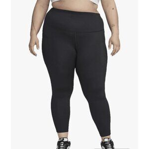 Nike One Women's High-Waisted 7/8 Leggings with Pockets (Black) Size 3X